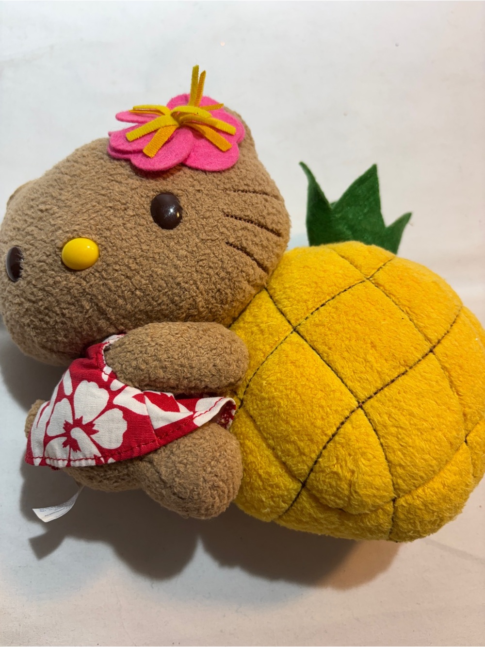 Sanrio rare Plush Hello Kitty Pineapple Toy - Brown & Yellow